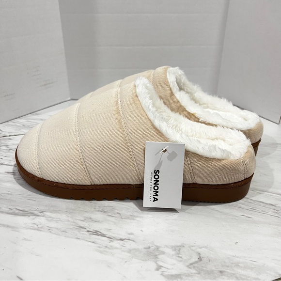 Sonoma Shoes - Sonoma Goods For Life Corduroy Clog Slippers Cream Beige Size 7/8